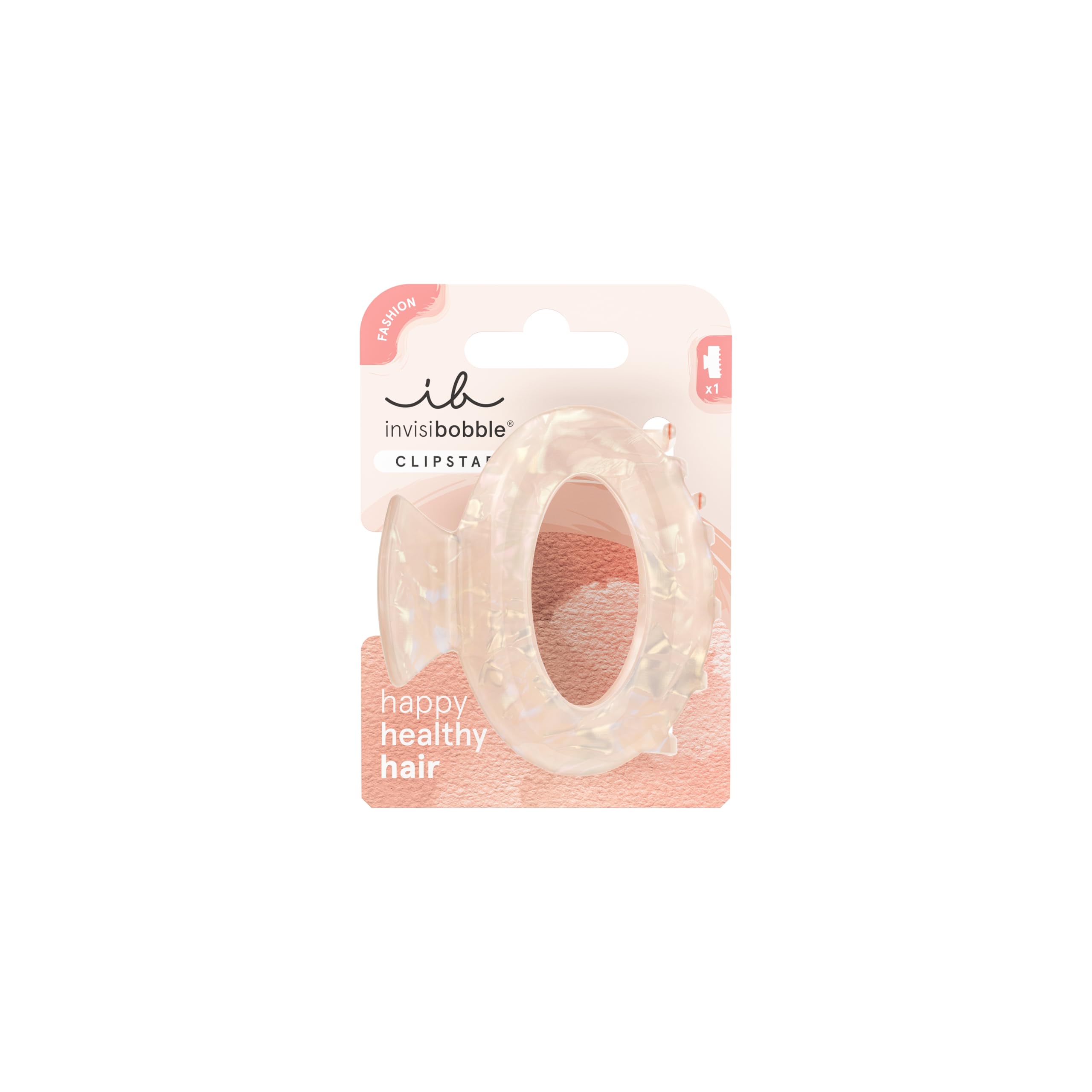 Invisibobble - Clipstar Rosy Bliss Medium Hair Clip - Elegant Hair Accessory with Rose Marble Design - Secure Hold - Healthy Hair - 1 Count (Pack of 1)