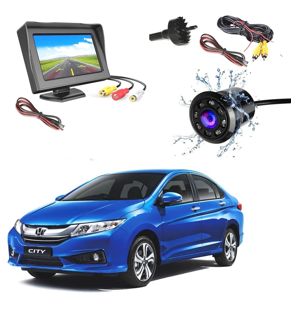 Combo 4.3 Dashboard TFT LCD Screen Rear View Monitor with 8 LED Night Vision Car Reverse Camera for Honda City-image-40