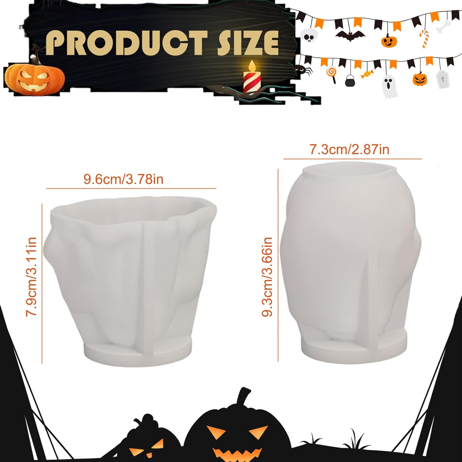 楽天市場】【マラソン中☆最大500円OFF！】シリコンモールド ハロウィン Halloween カボチャ おばけ コウモリ 魔女 蜘蛛の巣  オーナメント イベント アロマストーン 石膏 アロマキャンドル モールド キャンドル エポキシ樹脂 レジン型 : Myrtille Craft  楽天市場店 ハロウィンゴーストキャンドル型、ゴーストパンプキンシリコンモールド アロマセラピーキャンドル作りの3D樹脂シリコンモールド 手作り石