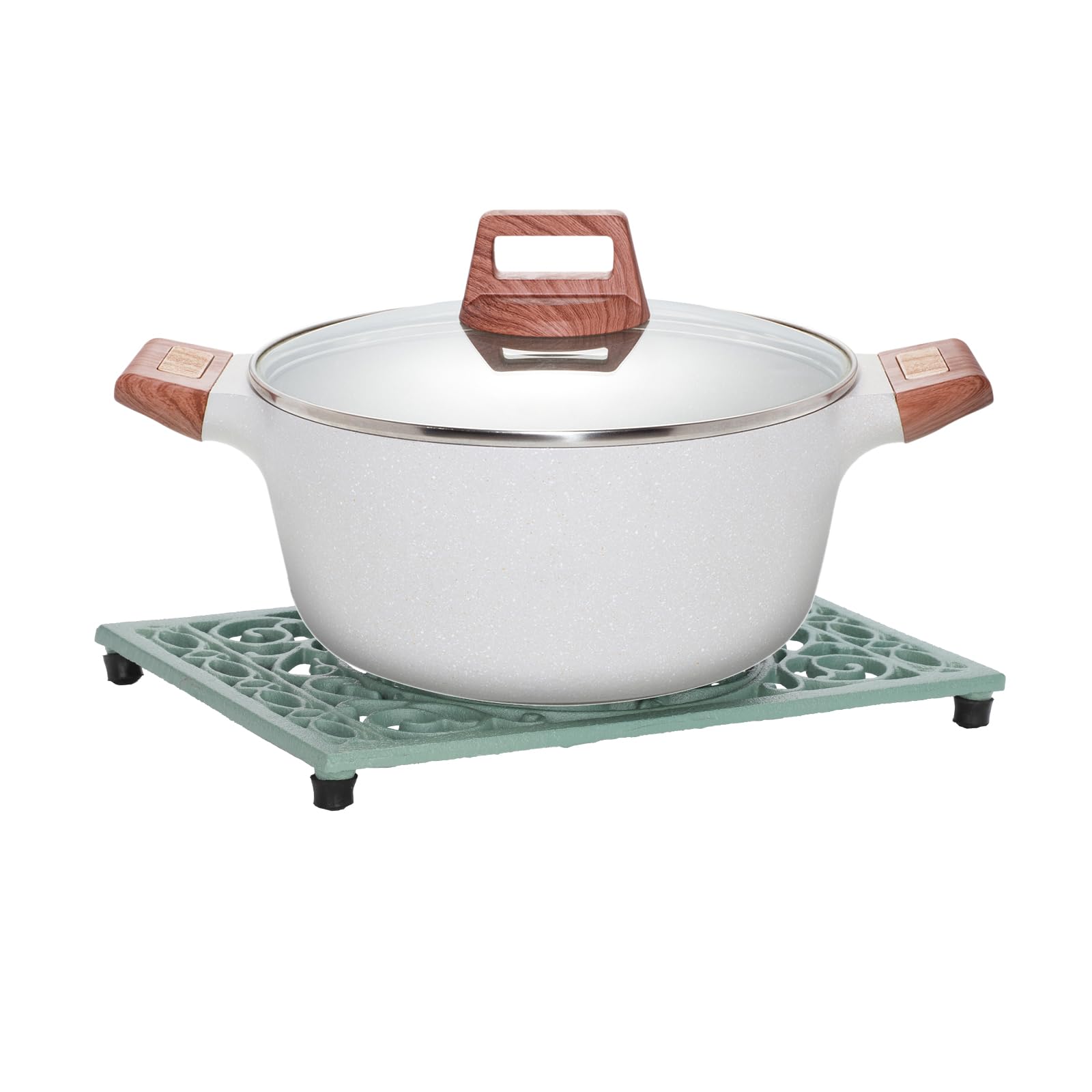 OLegei Rechthoekige onderzetter van gietijzer, vintage, met rubberen poten, beschermt warme gerechten, pannenhouder voor keuken en eettafel (groen, stijl 3 OLegei Rechthoekige onderzetter van gietijzer, vintage, met rubberen poten, beschermt warme gerechten, pannenhouder voor keuken en eettafel (groen, stijl 3