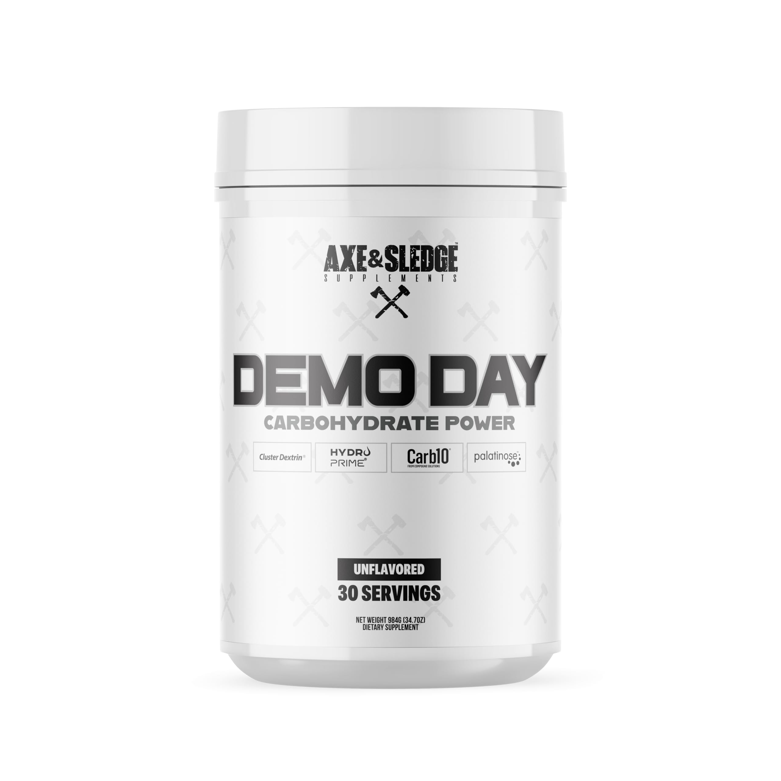 Axe & Sledge Demo Day Suplemento de Carboidratos em Pó com Carb10, Cluster Dextrin, Hydromax e Palatinose, 25 g por porção, 30 porções