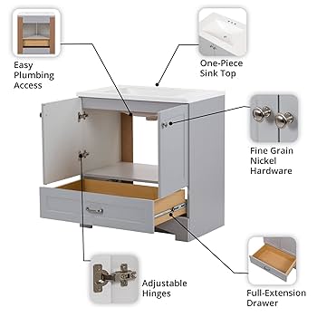 ホワイトリリー　AS 30 Amazon.com: Spring Mill Cabinets Emlyn 30 Inch Bathroom