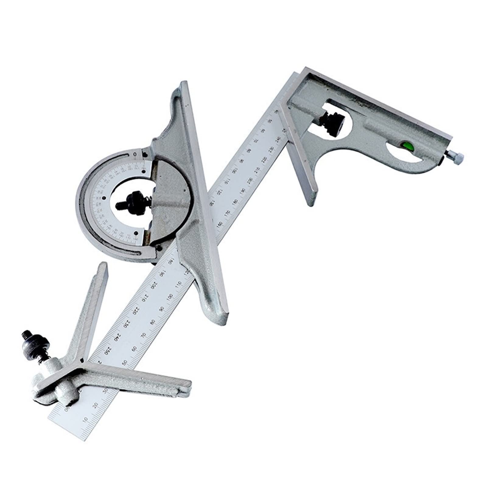 0-180 Degree Combination Square 300mm/12" Adjustable Angle Ruler Protractor With Bubble Level Carpenter Tools