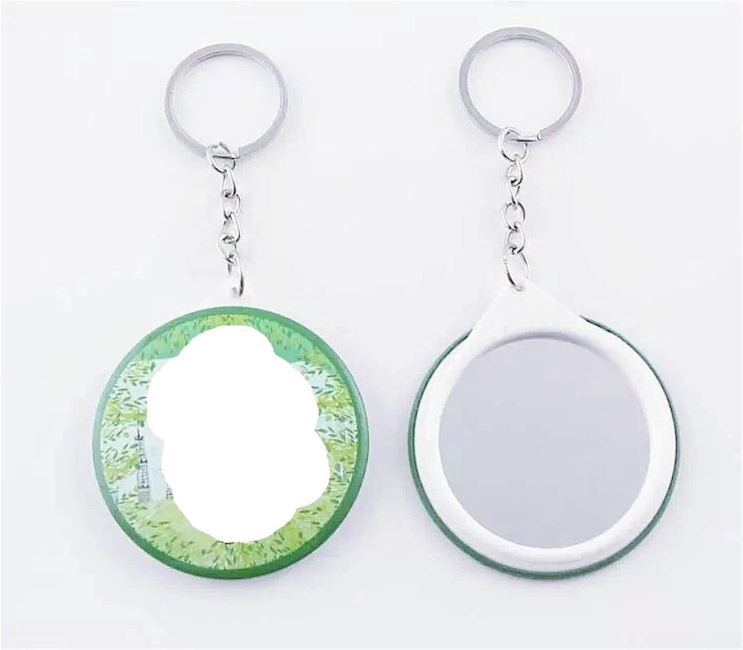 Blank Button Making Supplies 100sets 44mm/58mm DIY Blank Mirror Keychain Badges Kit for Button Badge Making Personalized Gifts Press Maker(44mm)