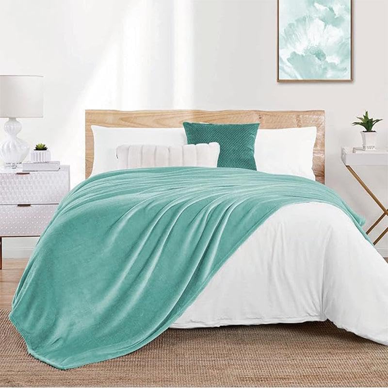 Sands® Hotel Quality Woollen Double Bed Duvet Cover with Zipper Closure, Ultra Soft Flannel,Quilt Cover King Size 90X 100 (Inches) (Aqua)-image-24