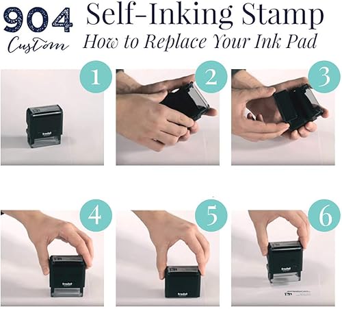 Sello de dirección de letra redonda con almohadilla de tinta | Sello autoentintado personalizado con monograma y apellido | Regalo de inauguración