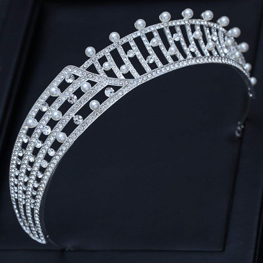 Tiara, stop strasu, biżuteria na głowę, srebrna, dla kobiet, prosta, modna ozdoba na wesele, ozdoba do włosów, w stylu vintage, na imprezę, prezent