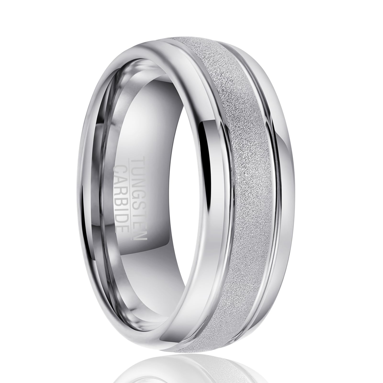 Anello in carburo di tungsteno nero da uoo 8 Anello di fidanzaento