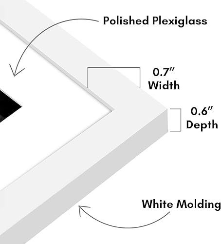 Vista 139 de Americanflat Portarretratos de 8 x 12 pulgadas con plexiglás pulido, juego de 2 portarretratos de 6 x 8 pulgadas con paspartú o para fotos de 8 x 12