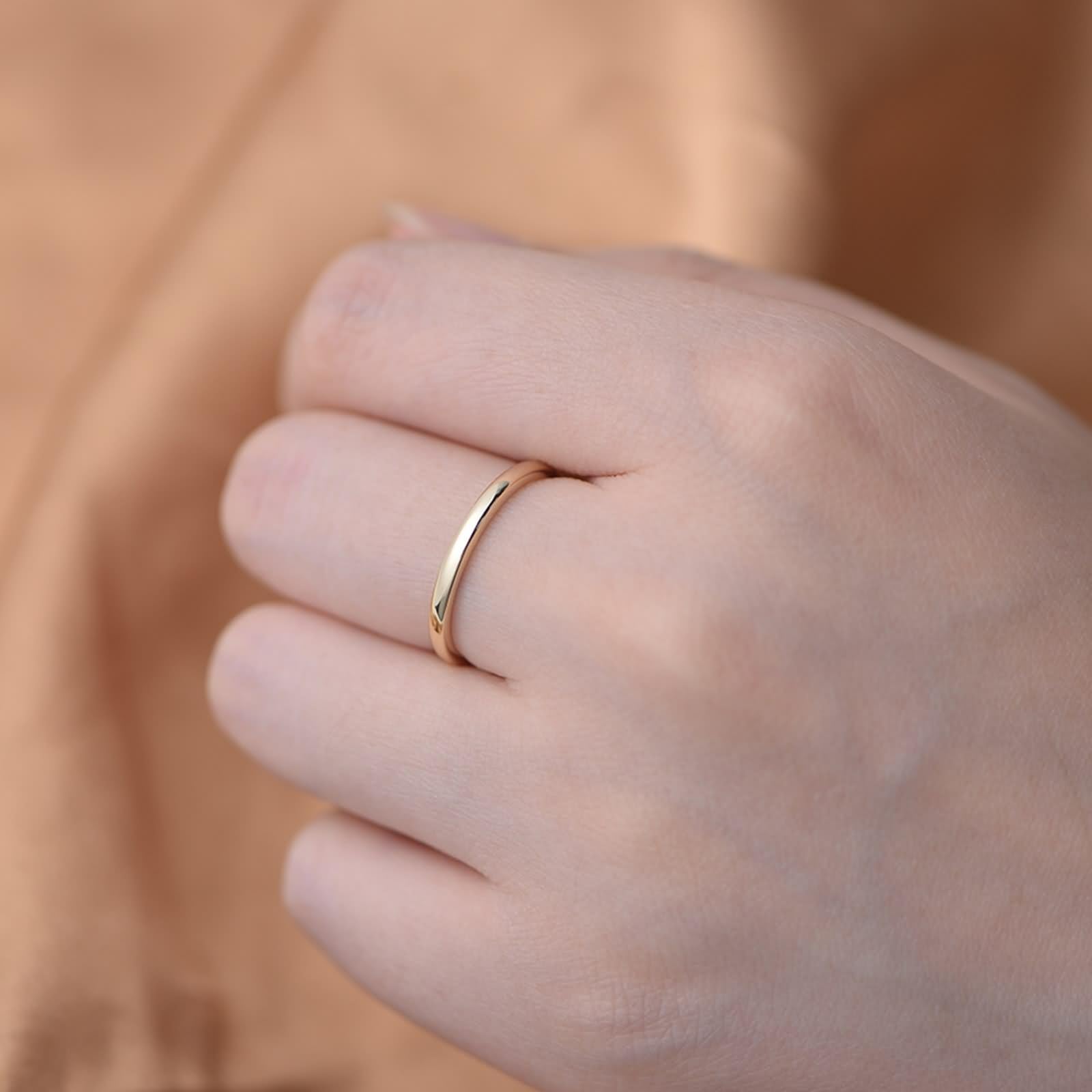 Pinky, anello da donna, in oro giallo 9 carati, misura 65 (20,7), regalo per donna
