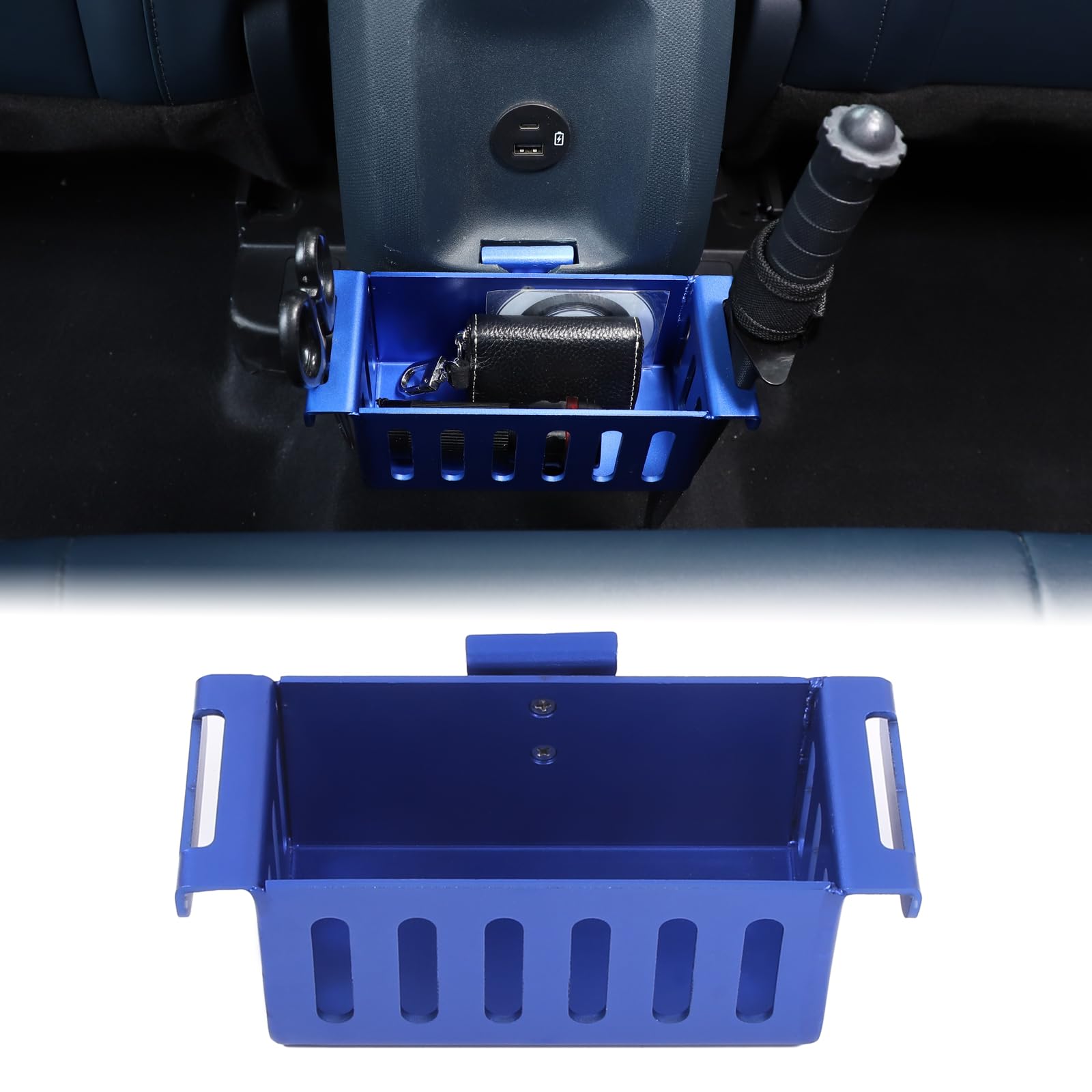 Car Rear Seat Expander Organizer Compatible with Ford Maverick 2022-2024 Car Aluminum Seat Rear Console Storage Basket Box Container Organizer Tray