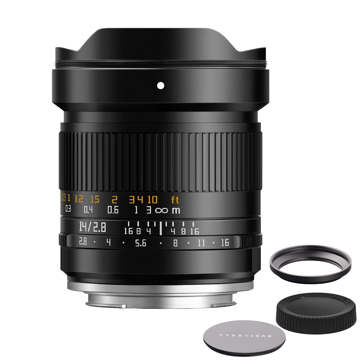TTArtisan 14 mm F2.8 szerokokątny obiektyw szerokokątny z MF ASPH pole widzenia 114°, zewnętrzny uchwyt filtra 77 mm, do kamer z mocowaniem E (A7 A7R A7R A7S, seria A9, A6000, NEX