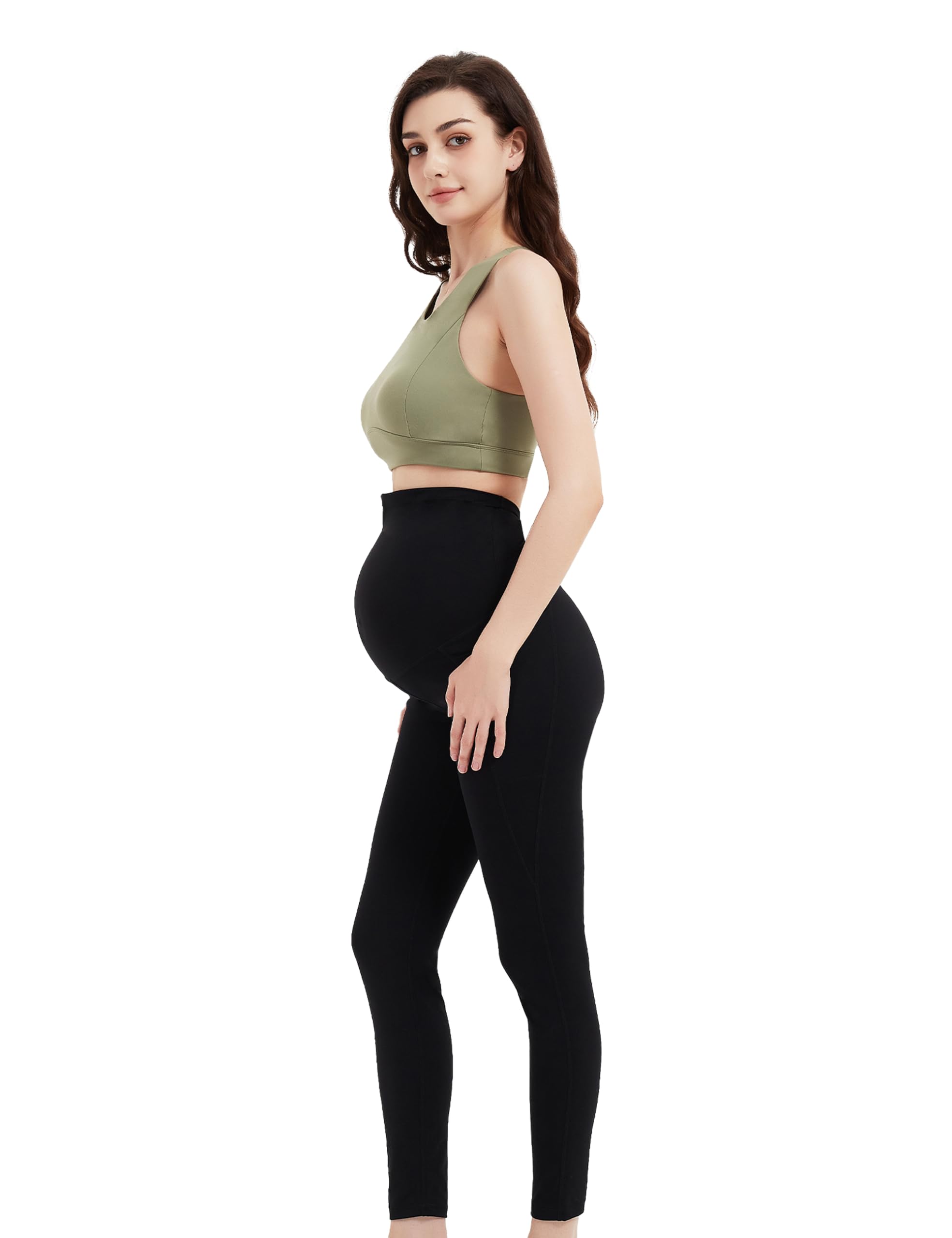 Damen-Umstandsleggings für aktives Yoga, Schwangerschaft, Workout, Hose über dem Bauch, weiche Hose für Laufen, Fitnessstudio