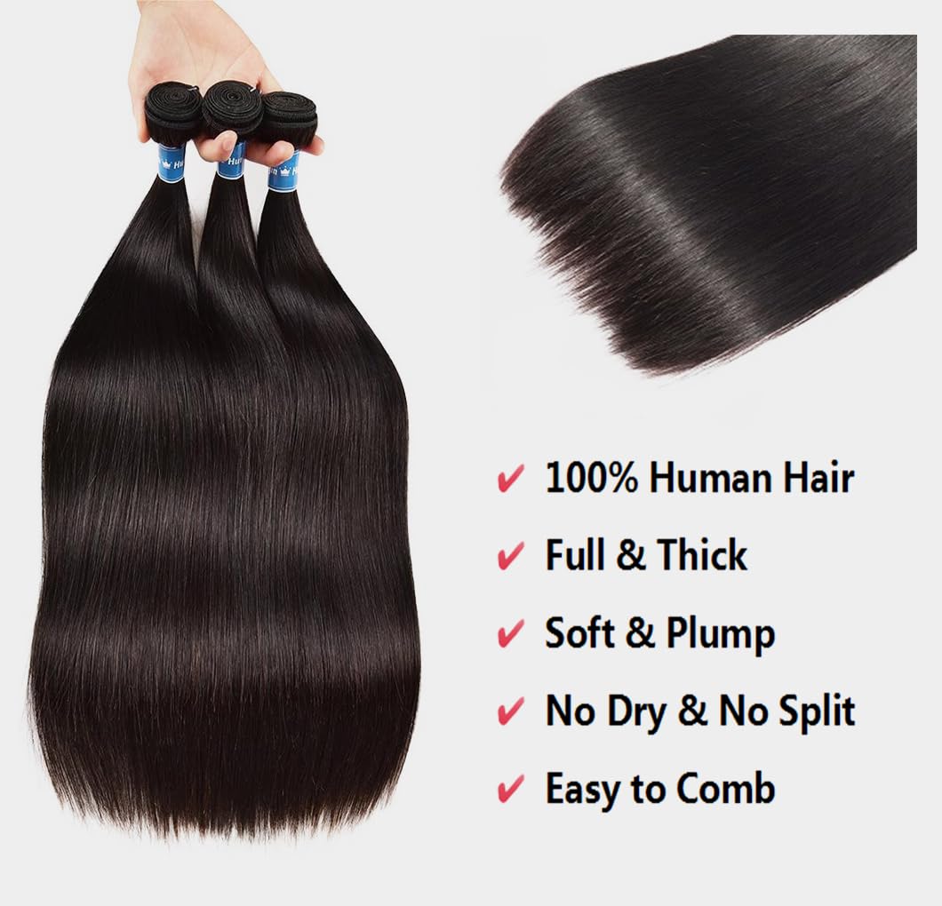 20” 22” 24” 10A Bundles Amazon.com : feiyunpanda 10A Human Hair Bundles 20 22 24  main image 3