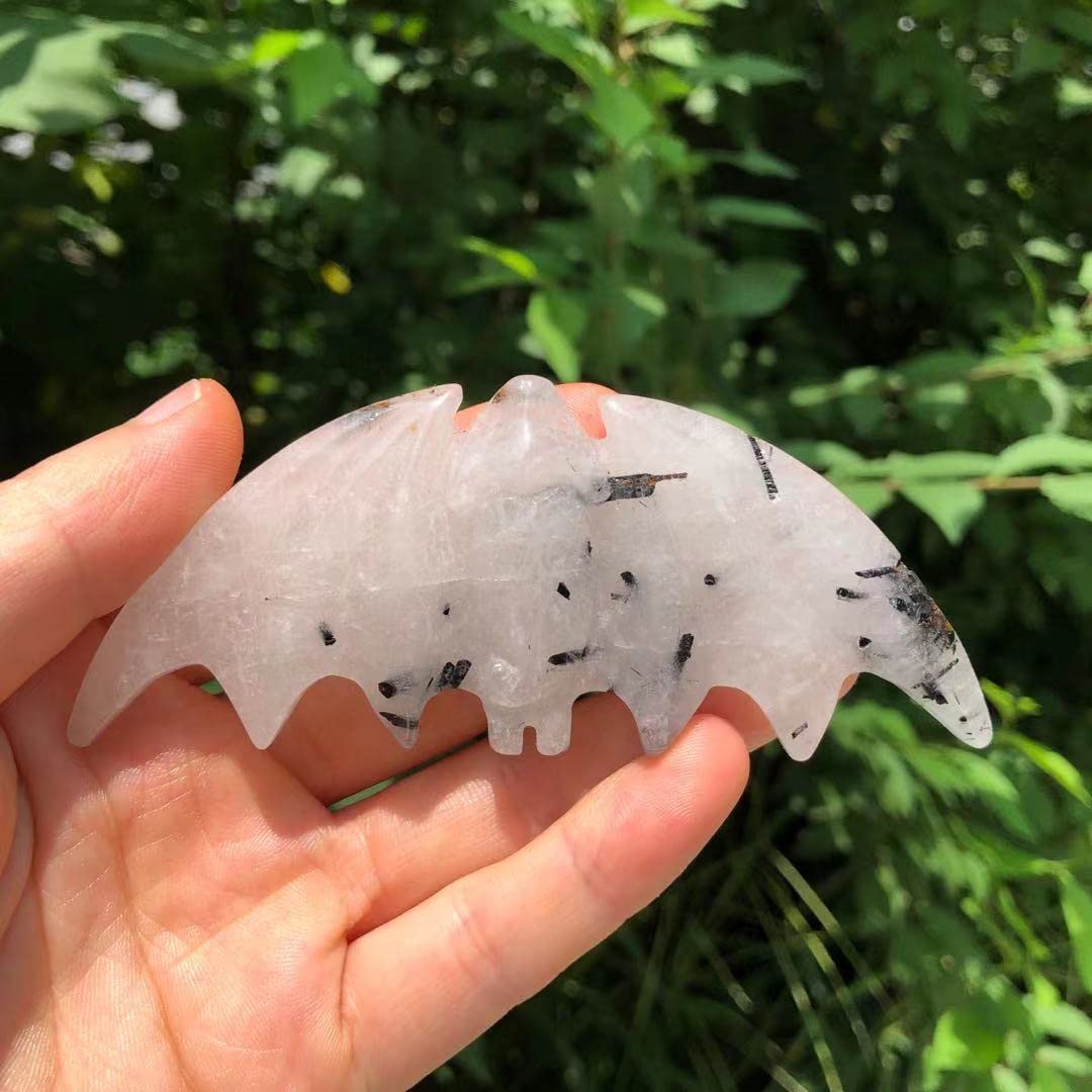 Pietra di cristallo naturale, pipistrello intagliato a mano, casa, stanza. Le decorazioni dell'acquario possono essere utilizzate for la decorazione dell'ufficio domestico Collezioni di casa ( Color :