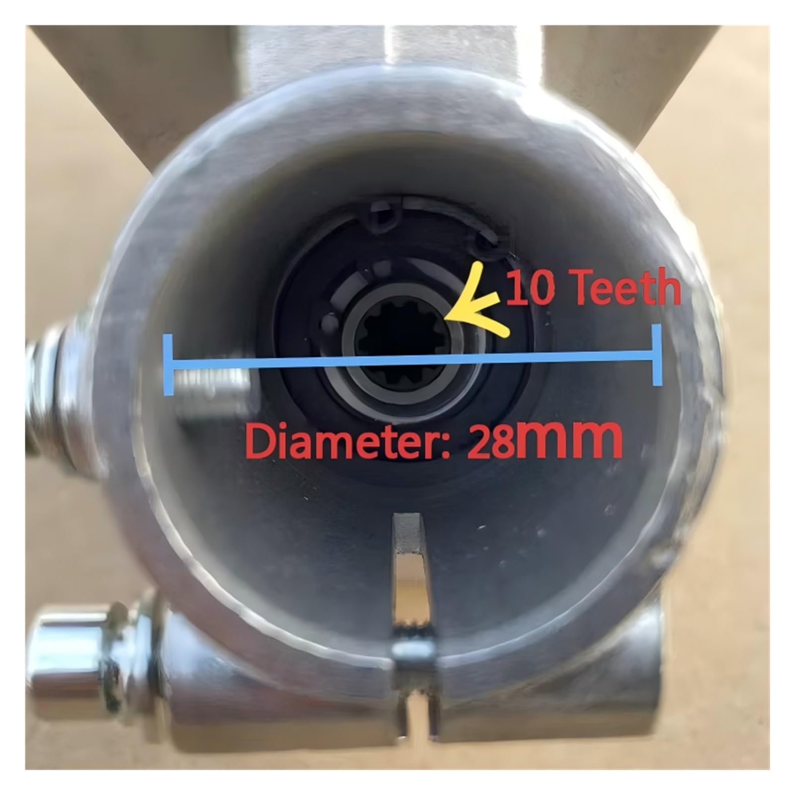 Reemplazo Del Cabezal De Trabajo De La Caja De Engranajes De La Desbrozadora De La Recortadora De 10 Dientes De 28 Mm, Compatible Con Emark, EM780 O SPARTA Series 36 37 38 43 44(Gear Head 1pcs)
