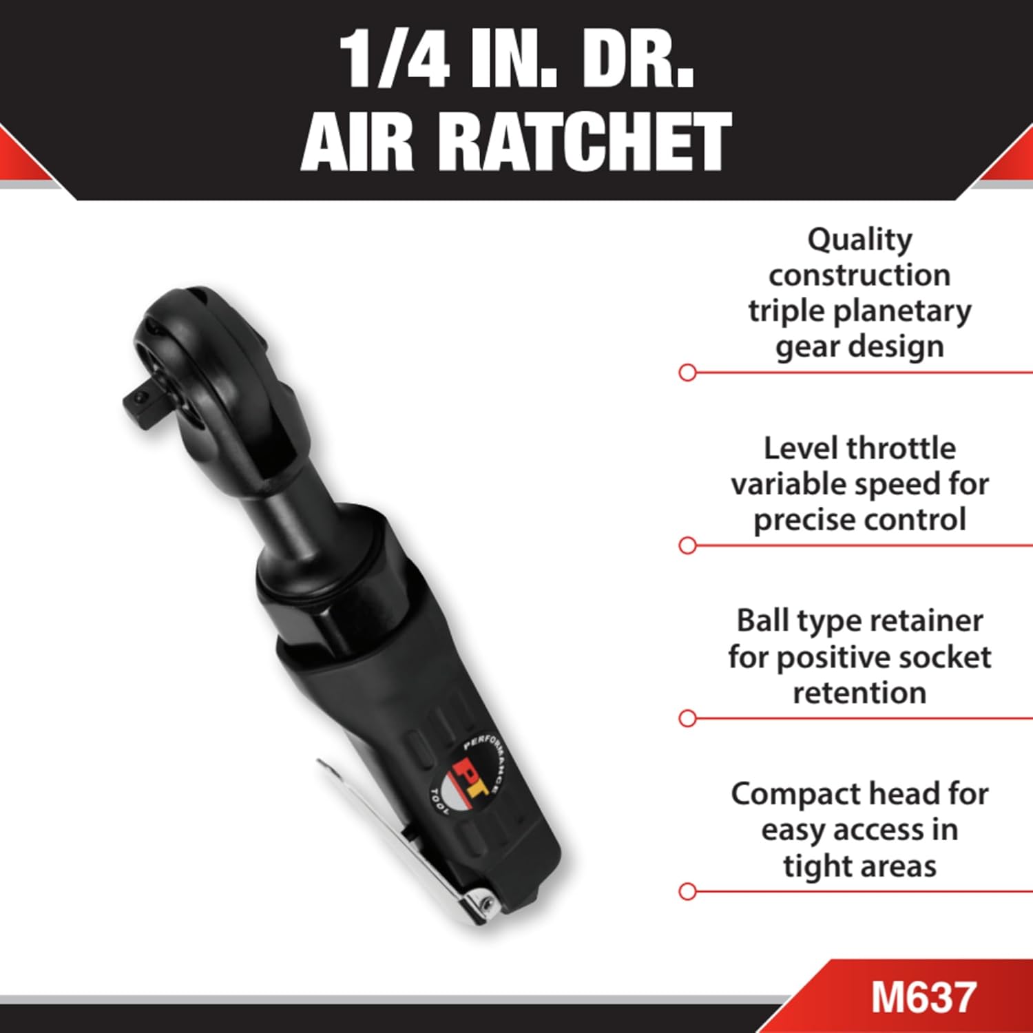 Performance Tool M637 1/4-Inch Drive Air Ratchet