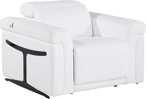 Miniatura 3 de Mario - Silla eléctrica de cuero de grano superior con reposacabezas ajustables, cargadores USB para dispositivos, sofá reclinable eléctrico de alta