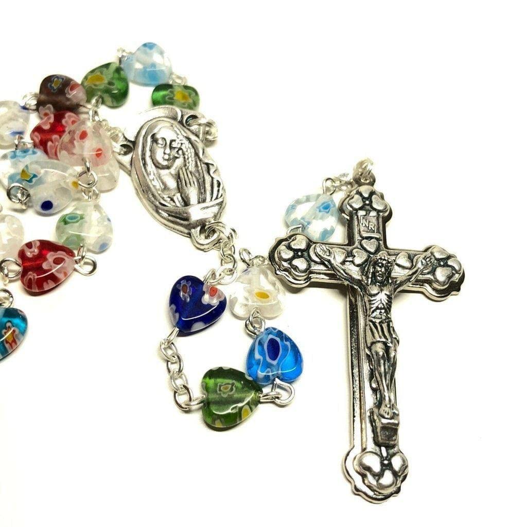 Catholically Venetian Murrina Rosary - Communion - Confirmation -Baptism -Blessed by Pope