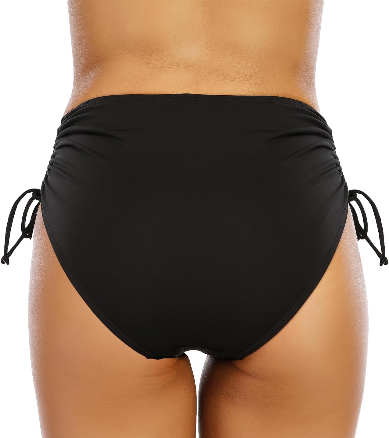 Women's High Waisted Bikini Bottoms Full Coverage Swim Bottom Tummy Control Side Tie Swimsuit Bathing Suit Bottoms - Image 2