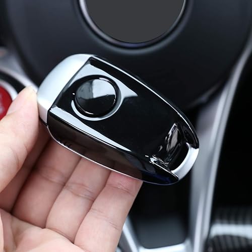 Miniatura 5 de CHEYA ABS Car Key Shell Key Case Cover Trim para Alfa Romeo Giulia Stelvio 2017-2019 (negro)
