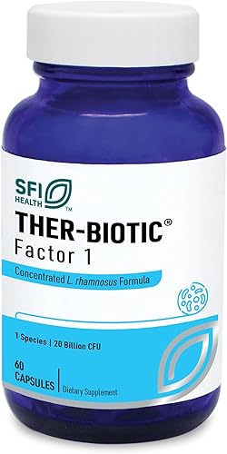 Klaire Labs Ther-Biotic Factor 1 Probiótico - Lactobacillus Rhamnosus Probiótico - 20 mil millones de CFU - intestino sin lácteos + apoyo