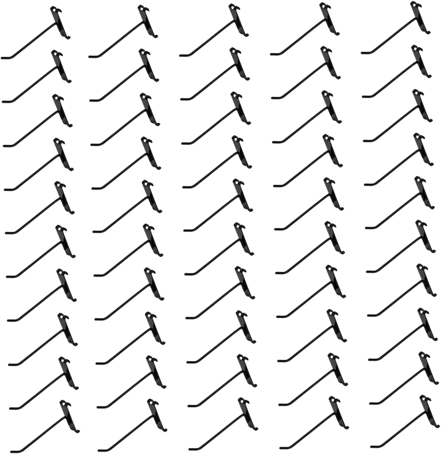 Wire Metal Hanger Retail Long Gridwall Hooks Grid Panel Display 50 PC Black 4''