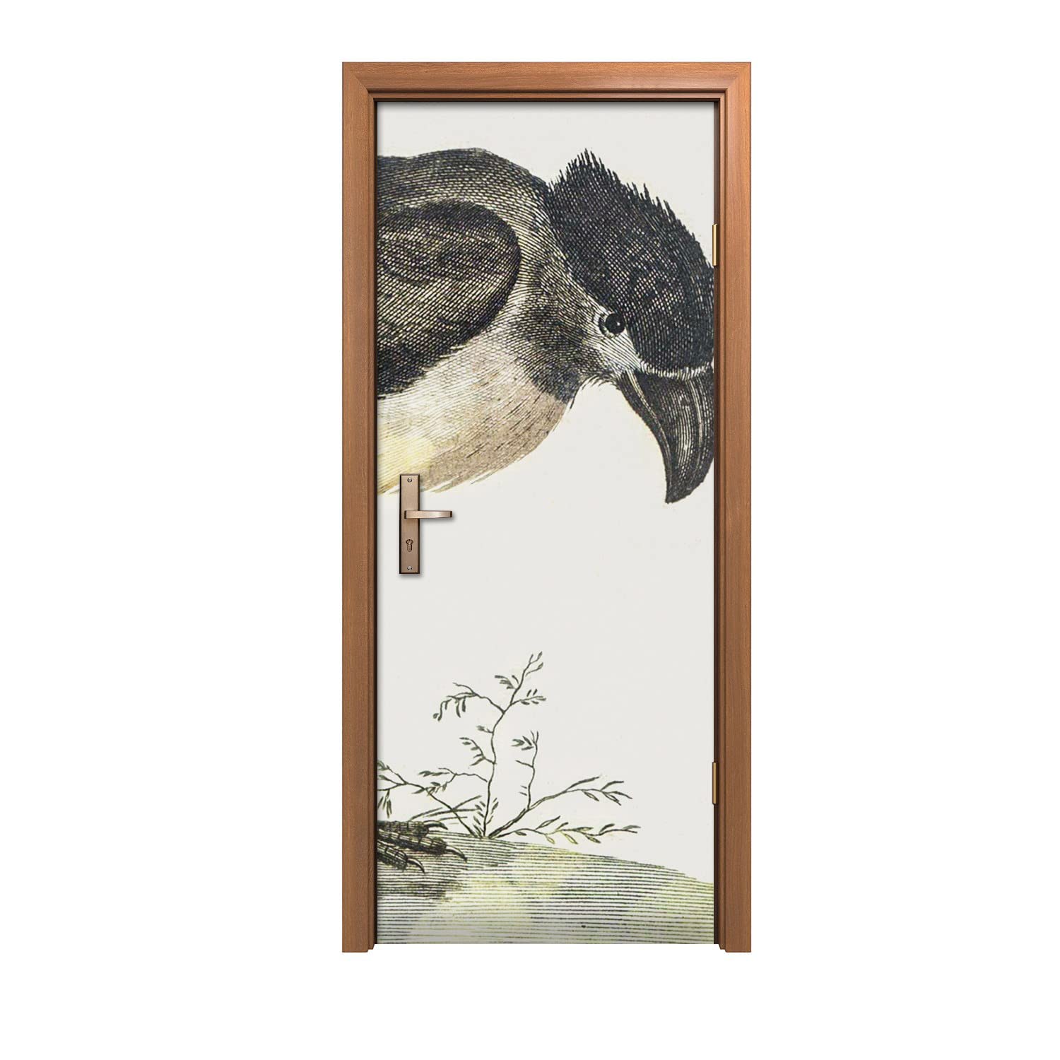 Autocollant de porte 90x200cm oiseau pour la décoration de votre design d'intérieur