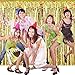 Sumind 8 Pack Foil Curtains with Fringe and Tinsel Backdrop - Metallic Curtains for Birthday, Wedding, Party and Photo Booth Decorations (Gold)