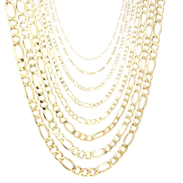 Amazon.com: Nuragold 14k Real Yellow Gold Figaro Link 5.5mm Chain