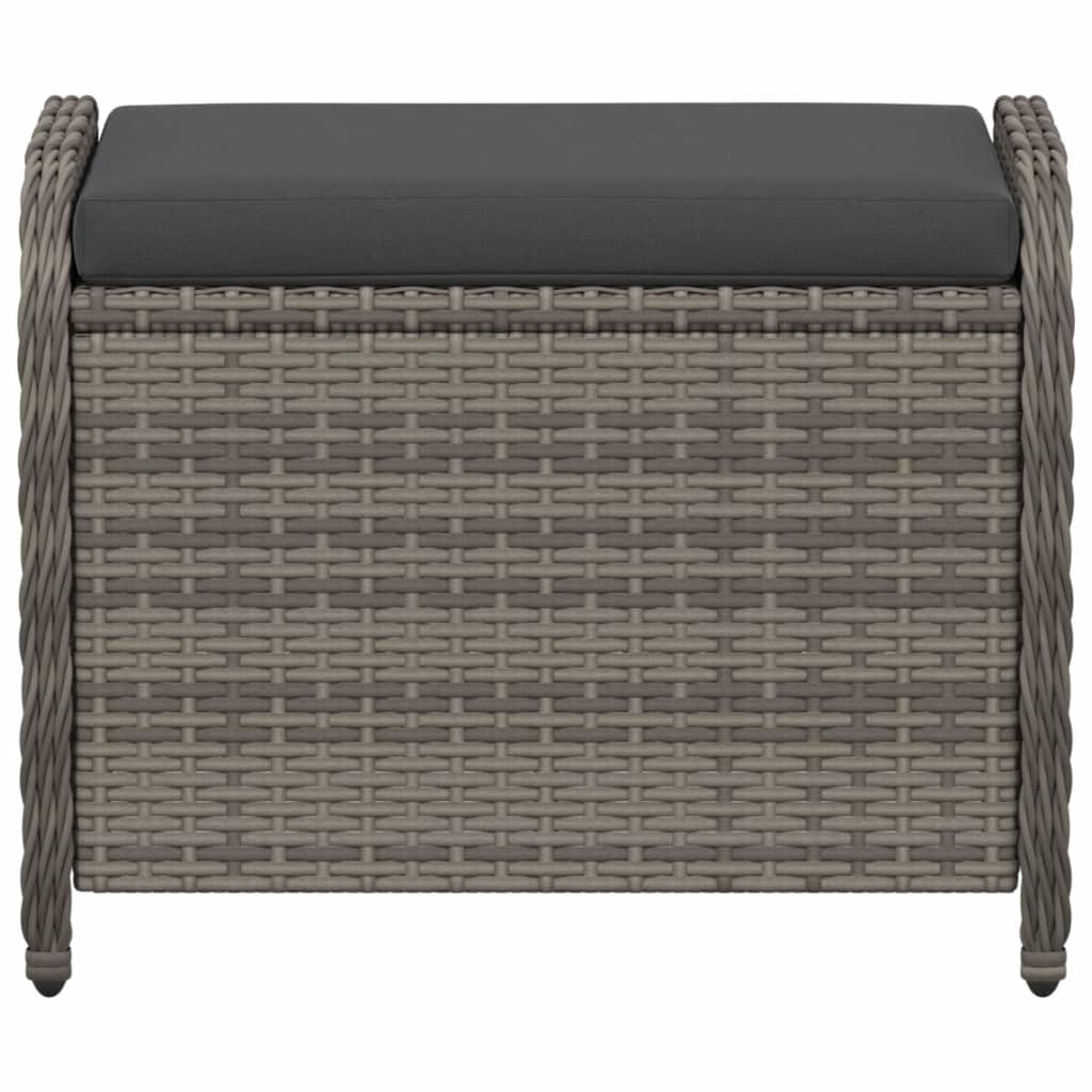 Générique Tabouret de Jardin avec Coussin Gris 58x46x46 cm résine tressée,Meubles,Mobilier de Jardin,Poufs d'extérieur,Gris,6 KG,365734