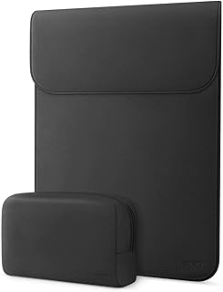 MOSISO Laptop Sleeve Compatible with MacBook Air 13 inch M2 A2681 M1 A2337 A2179 A1932/Pro 13 inch M2 M1 A2338 A2251 A2289 A2159 A1989 A1706 A1708,Faux Suede Leather Case with Small Bag, Black