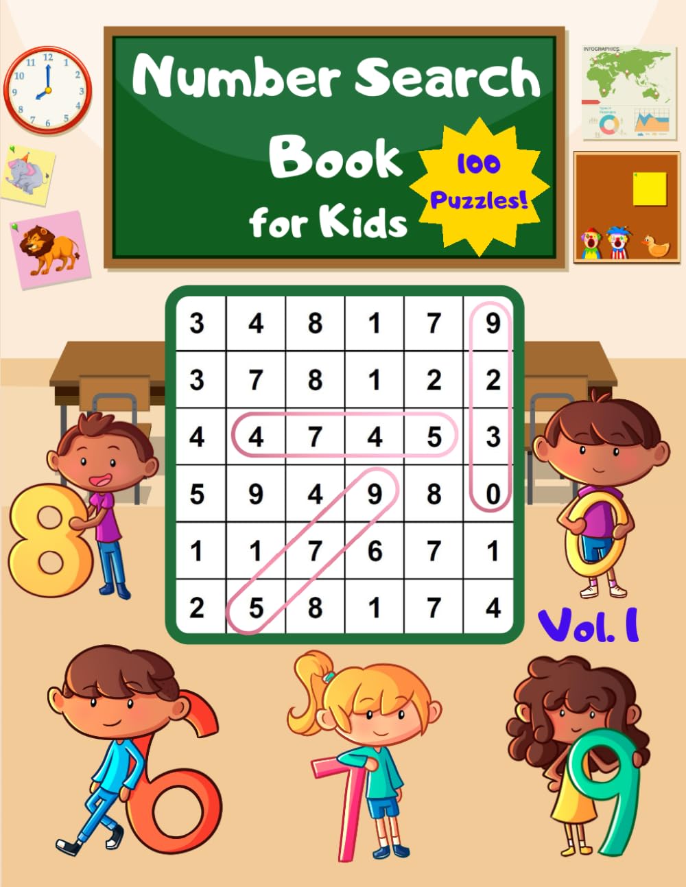 Number Search Book for Kids: 100 Fun and Educational Number Search Puzzles to Develop Number Recognition and Number Recall Skills for Kids
