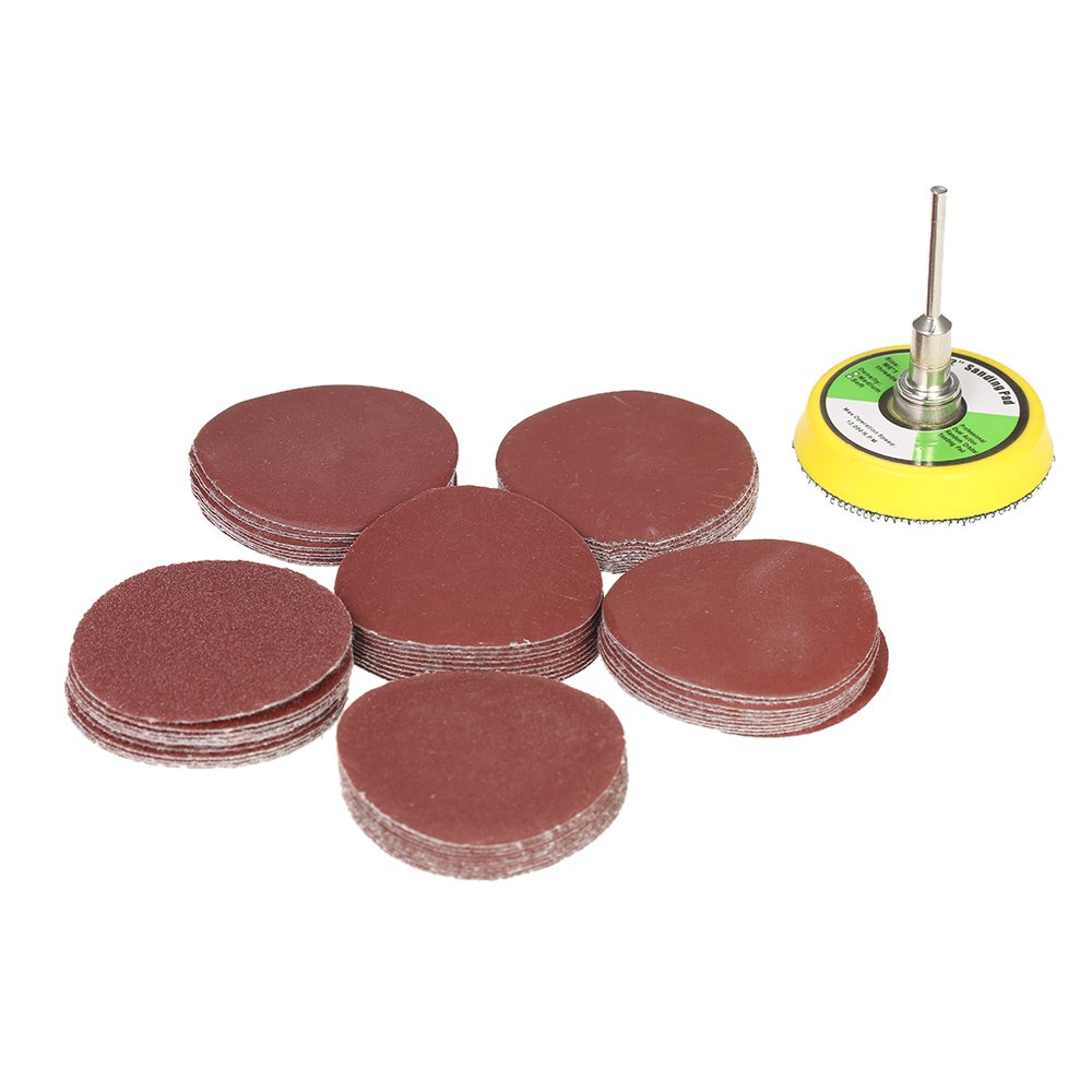 Gecheer 60PCS 50mm 2" Sander Disc Sanding Disk 100-2000 Grit Paper with 2inch Abrasive Polish Pad Plate Rotary Tool