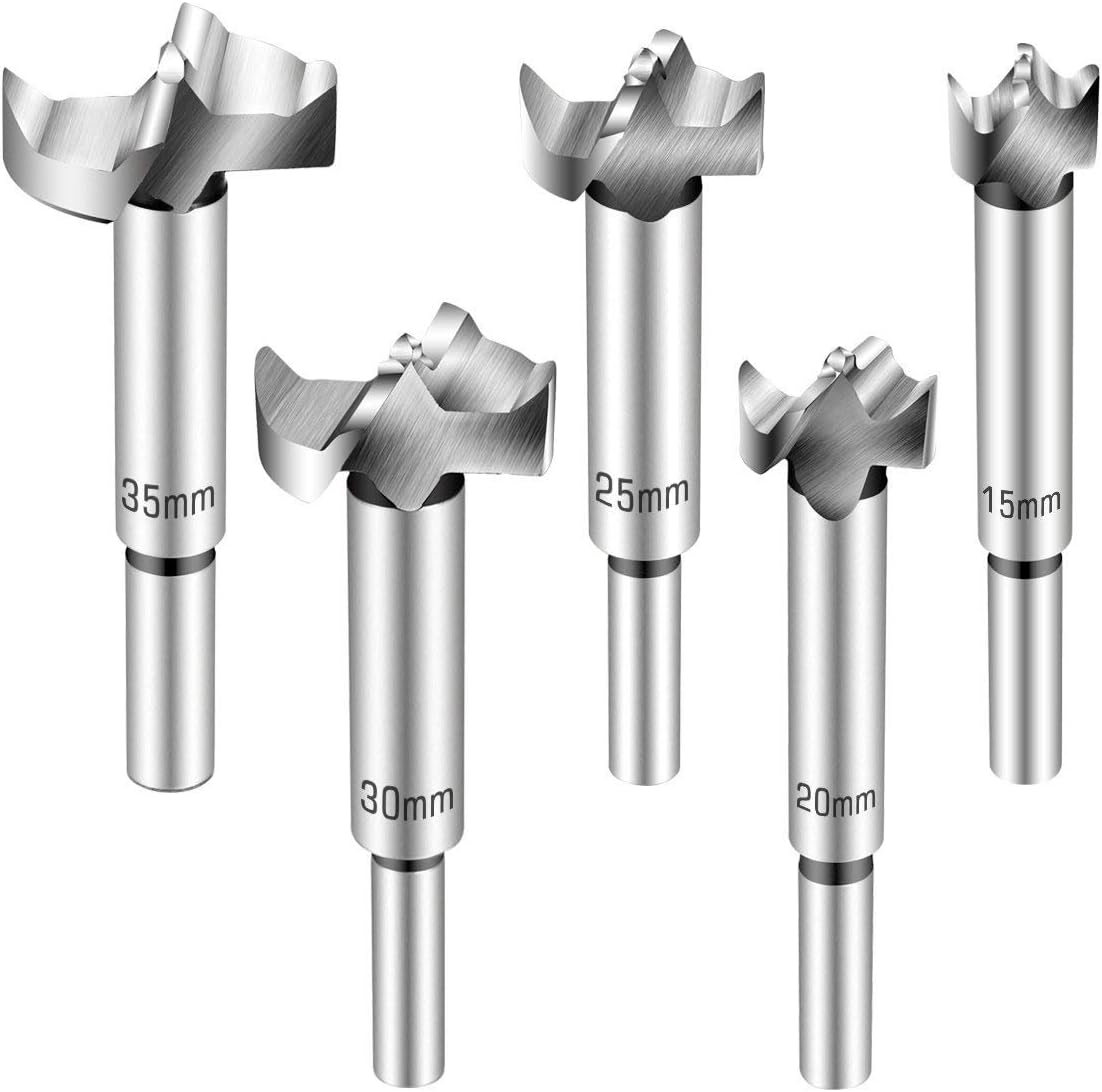 Forstner Drill Bits Glunlun 5pcs 1535mm Carbide Steel Woodworking