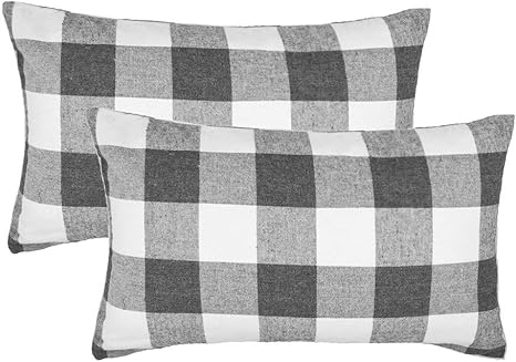 grey buffalo plaid pillows