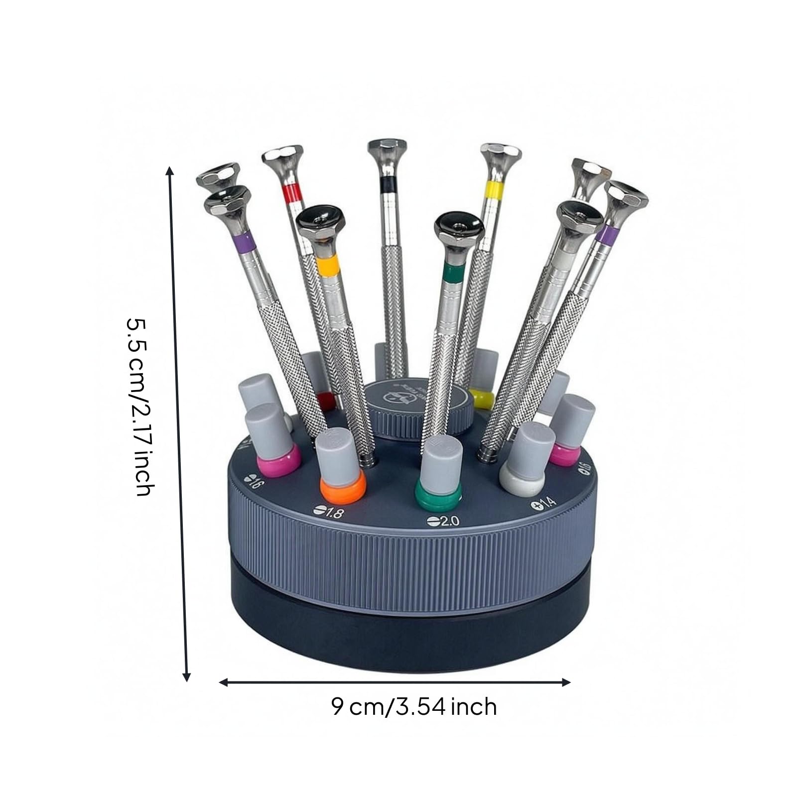 Set Cacciaviti Precisione Base Girevole Cacciaviti Precisione Punte Extra Cacciavite Orologiaio, Set Di Cacciaviti GY007 Piccolo Ottagono Con Punte Tutte A Taglio, Più 10 Punte Aggiuntive
