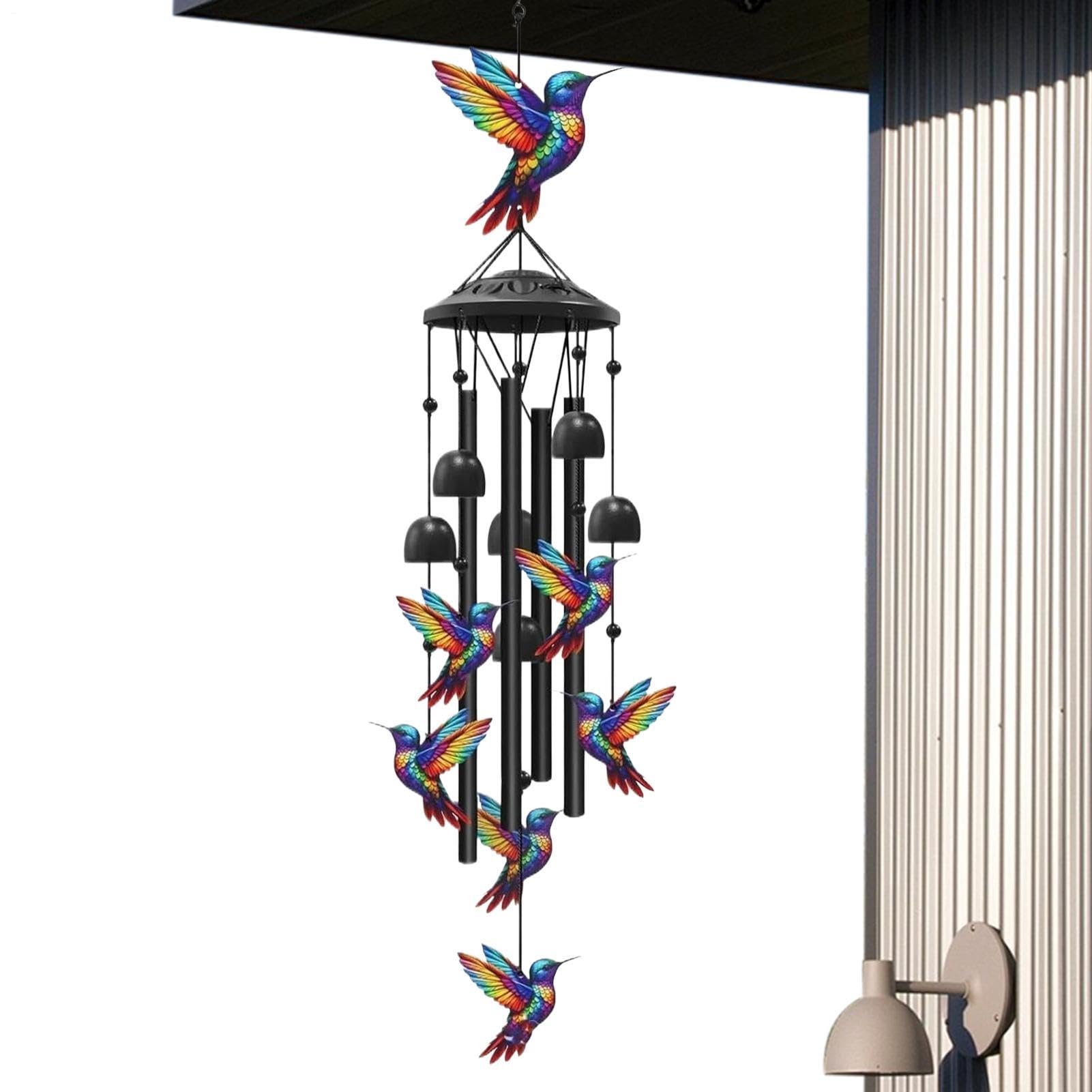 Campana de viento de colibrí adorno exterior colgante jardín patio 260g
