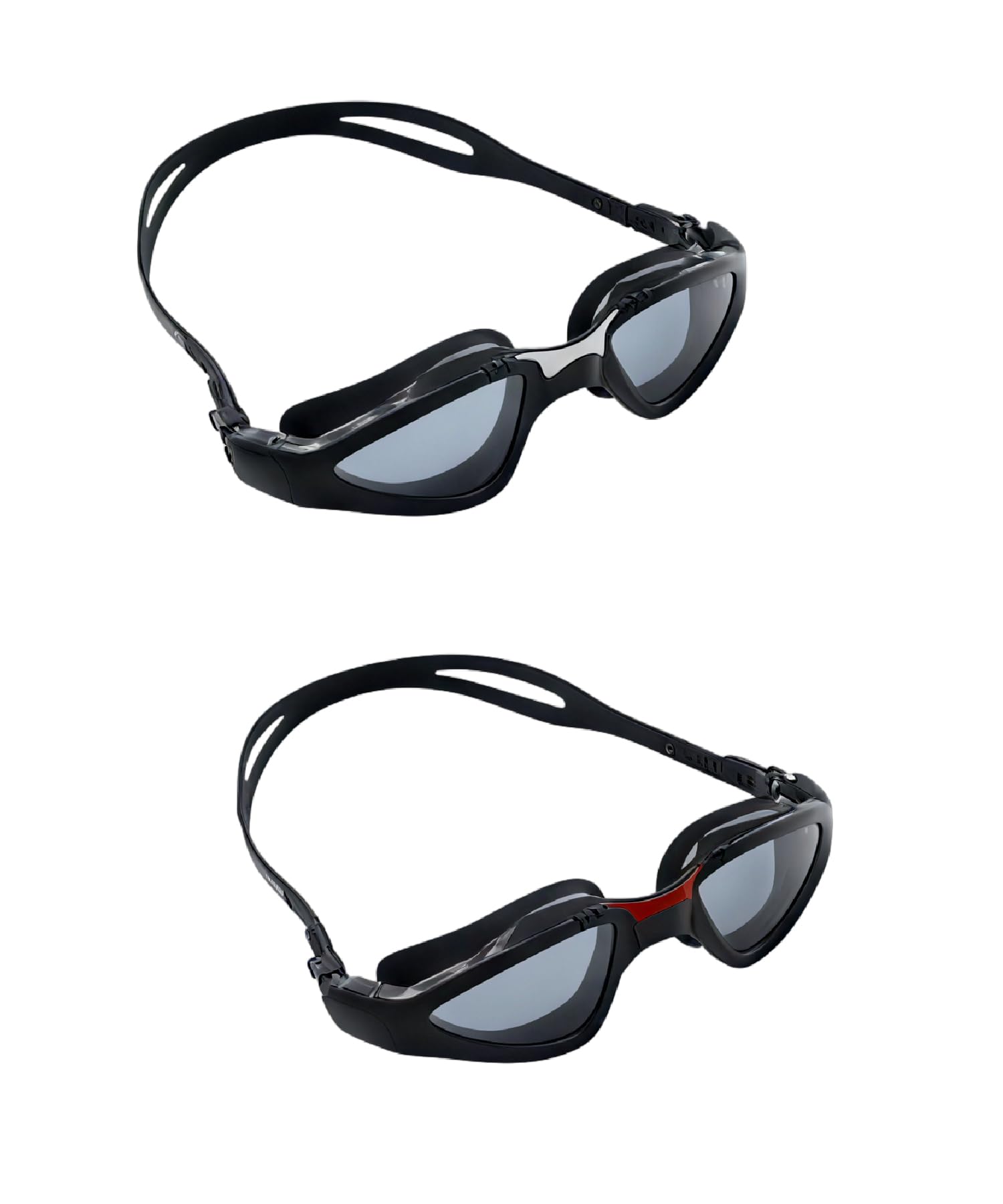 CRG 2 Pairs UV Protection Anti Fog Adult Adjustable Swimming Swim Goggles for Man,Woman, Unisex Adult (890BS+890BR)