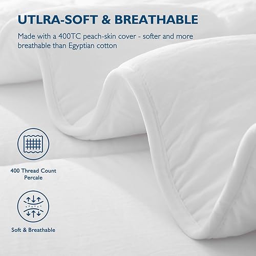 Miniatura 3 de Dafinner Edredón ligero tamaño individual, edredón delgado refrescante para todas las estaciones, manta acolchada de microfibra alternativa de felpa