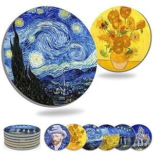 WOWDING Van Gogh Art Keramik Untersetzer Set