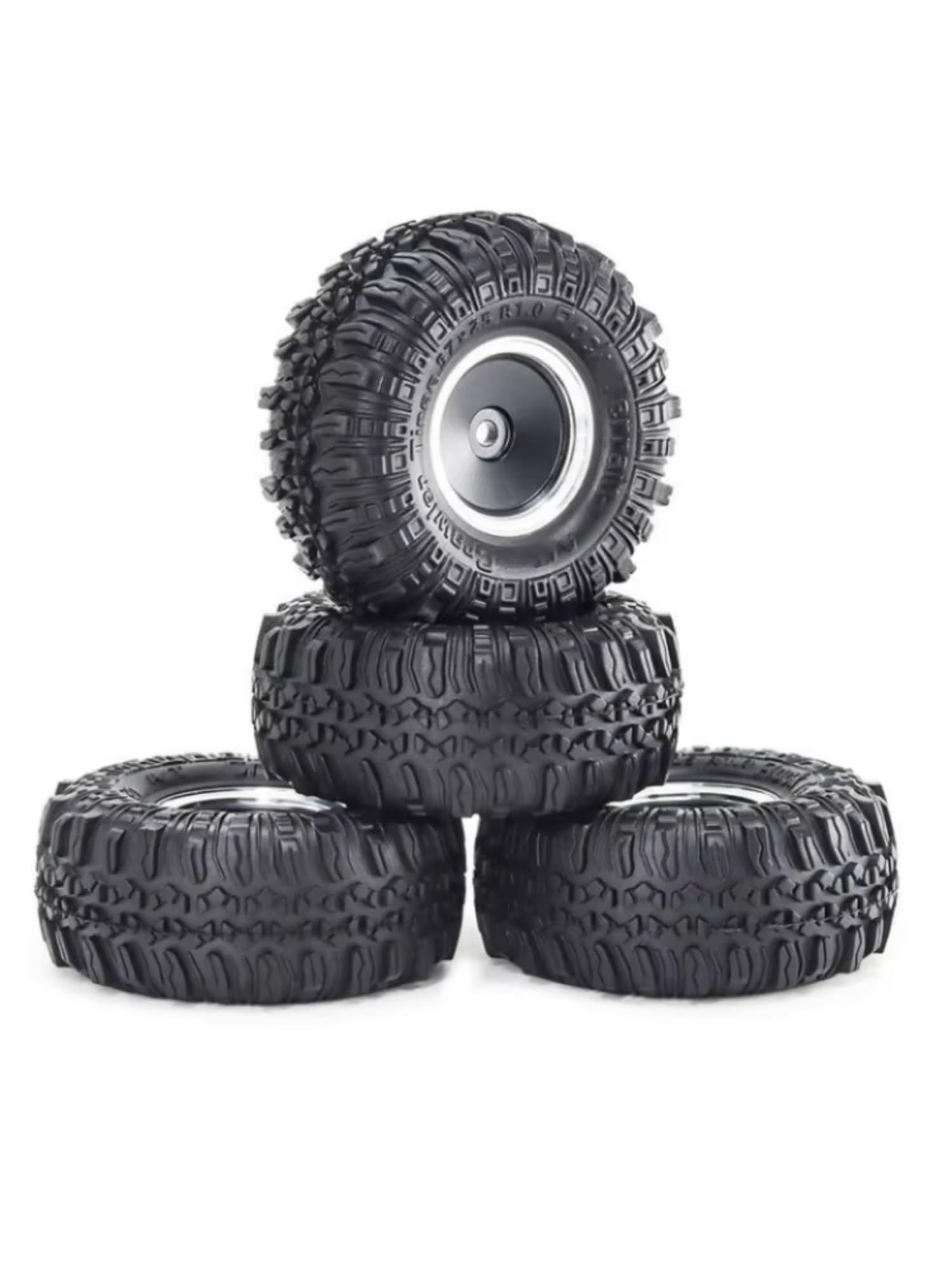 Neumático RC para TRX4M para SCX24 para AX24 para FCX24 1/18 1/24 Juego Ruedas Y Neumáticos Metal Beadlock 55 Mm Y 1 Pulgada Coche RC Crawler Piezas De Actualización Y Accesorios