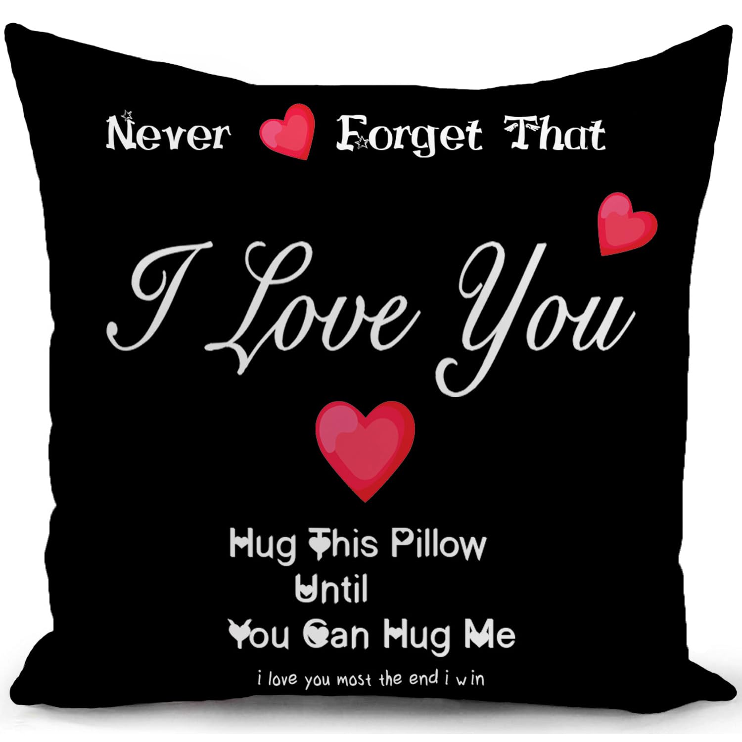 Cushion Covers Valentines Gifts for Boyfriend Girlfriend Anniversary Wedding Gifts for Her Husband Wife Birthday Couples Heart Hug Long Distance Relationship Cute Throw Pillow Couch Sofa (45x45cm)
