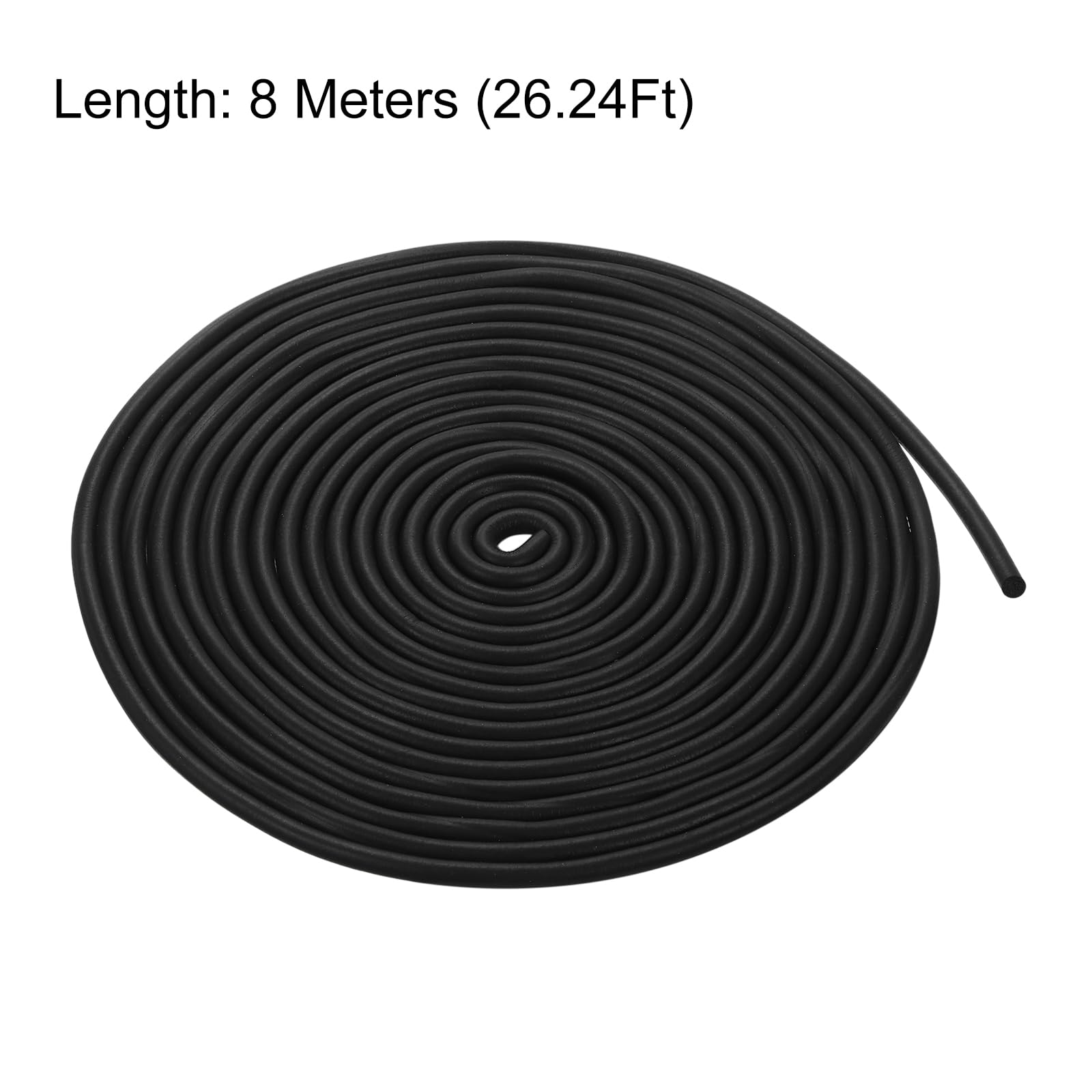 QUARKZMAN Nastro Guarnizione in Schiuma di Gomma, Dia 8mm(5/16") Lunghezza 8m (26.24Ft) Gomma Epdm Rotonda Guarnizioni, Guarnizione in gomma, Magazzino, Pad, Tubi in Schiuma, Artigianato