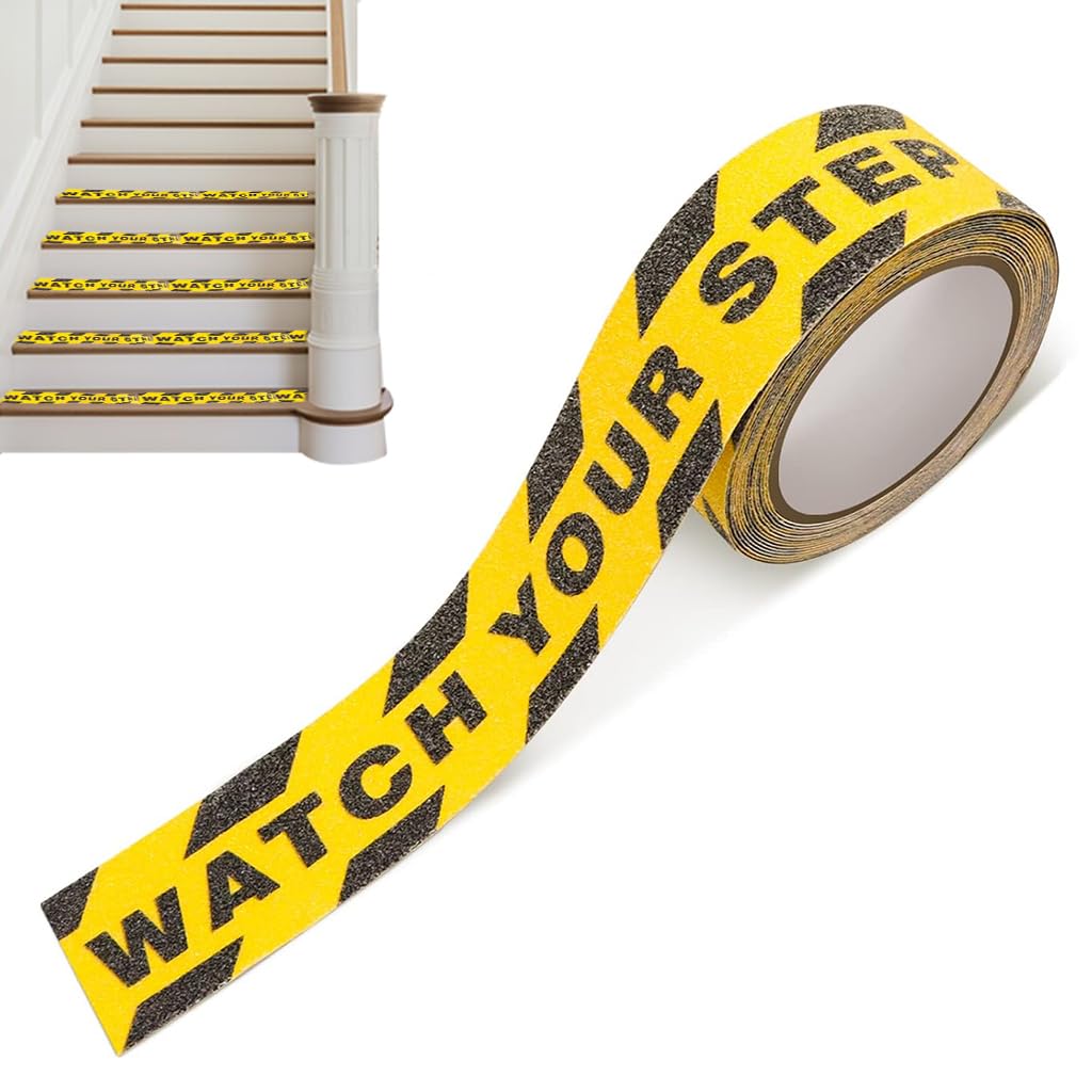 Serplex® 1.97 inch x 49.2ft Watch Your Step Warning Sticker Adhesive Tape Anti Slip Abrasive Tape Caution Tape Self Adhesive Matte Anti-slip Visual Warning Floor Tape Watch Your Step Sign for Floor (B0D4HY919L) Amazon Price History, Amazon Price Tracker