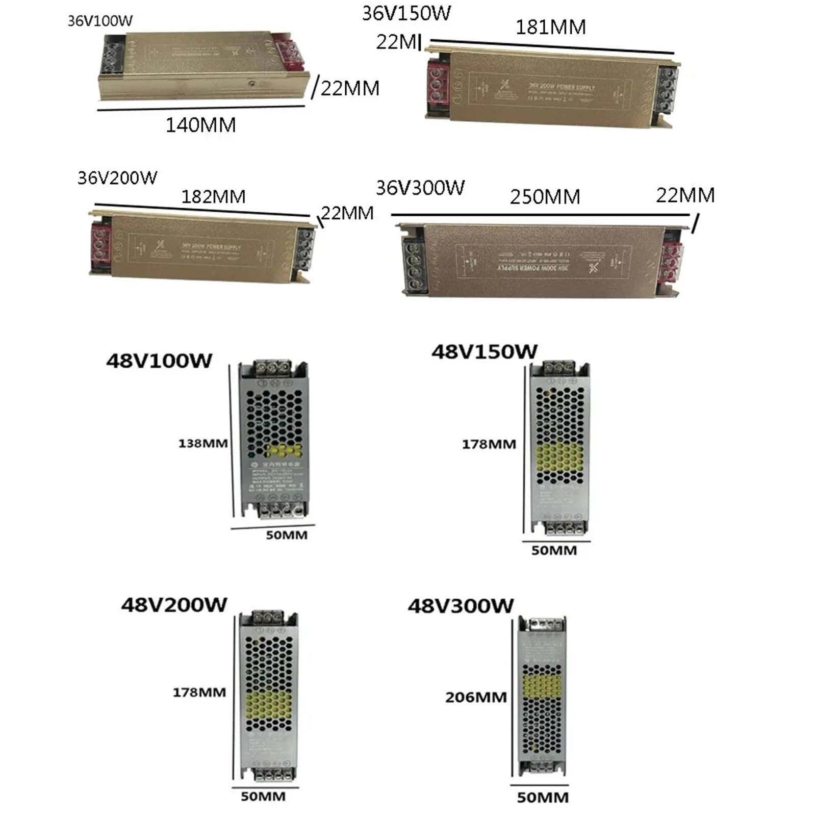 Dünnes Schaltnetzteil DC12V 24V 36V 48V 60W 120W 300W AC 110V-240V Quellenadapter 1St(24V,100W)