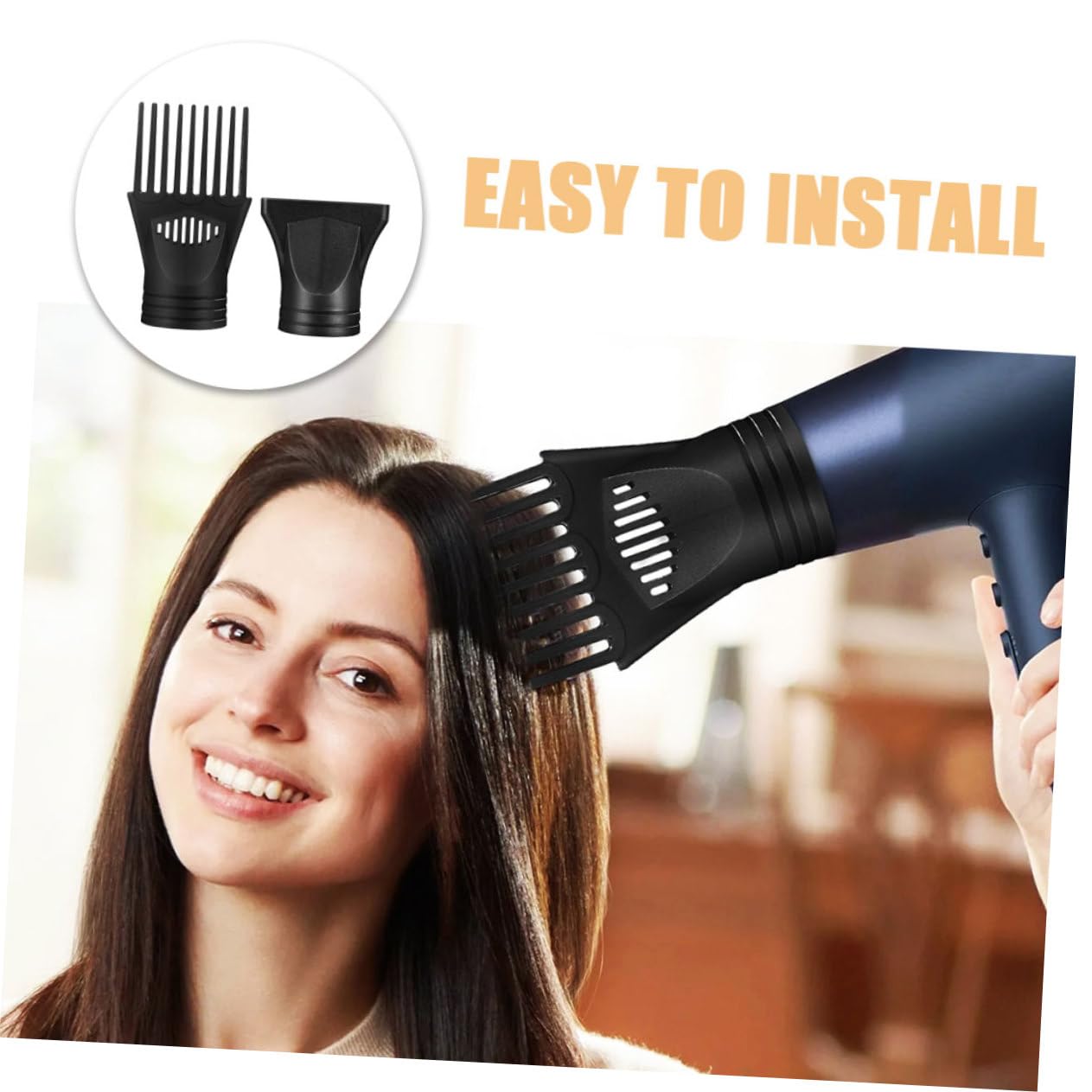 VICASKY 5 Sätze Haartrocknerzubehör Universal- Diffusor Haartrockner Tipp Schlag Entspannungsbürste Fonds haarföhn Friseurwerkzeug Aufsatz für Haartrockner Nylon Schwarz