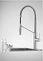 Vista 10 de AQUALISE Grifo de cocina con rociador desplegable – Grifos de cocina de estilo comercial – Acoplamiento magnético de 22.625 pulgadas de alto arco