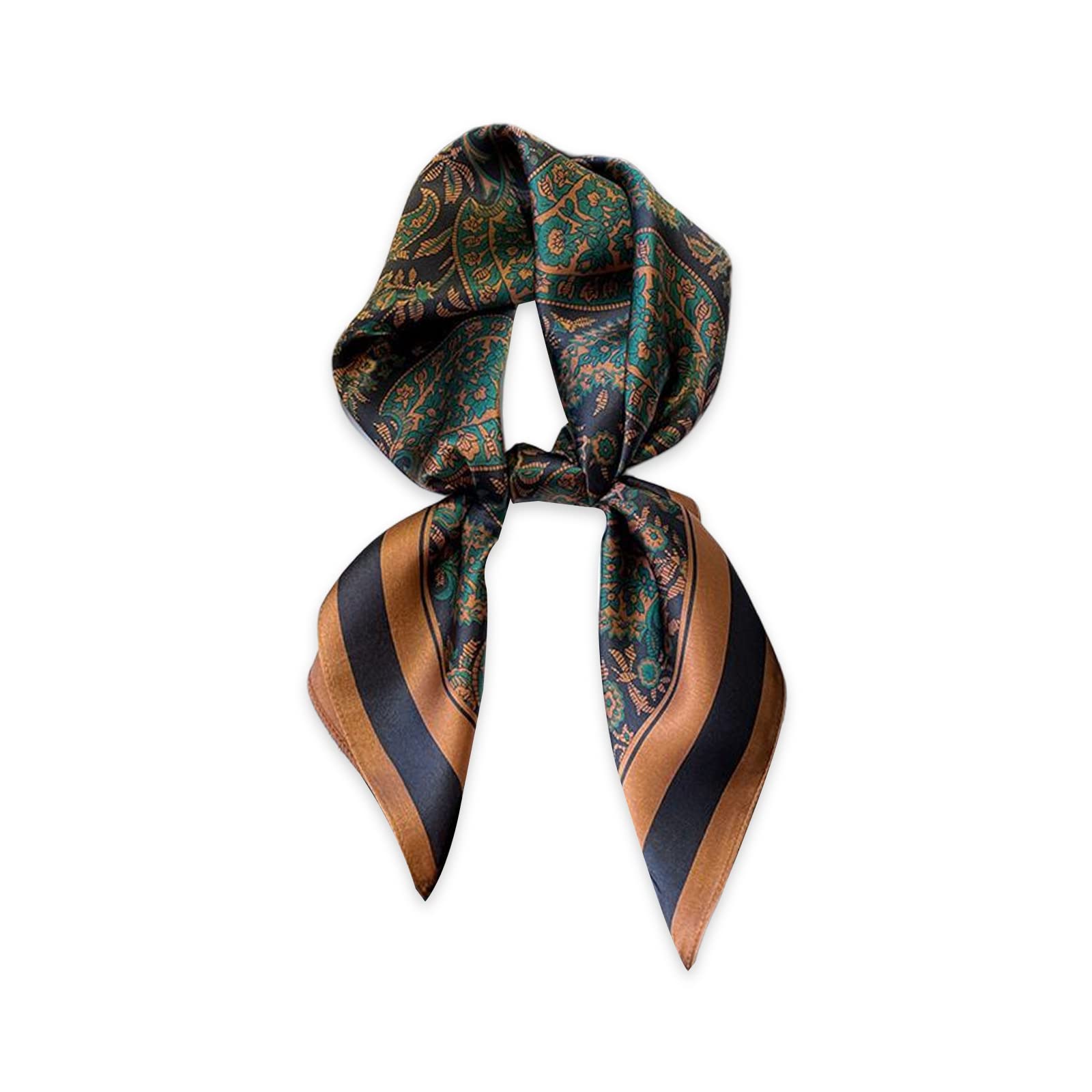 LumiSyne Silk Scarf Women Square Scarves 70×70cm Paisley Print Houndstooth Pattern Classic Retro Style Lightweight Satin Small Scarves Multifunctional Neckerchief Head Scarf Bandana Headdress Hairband