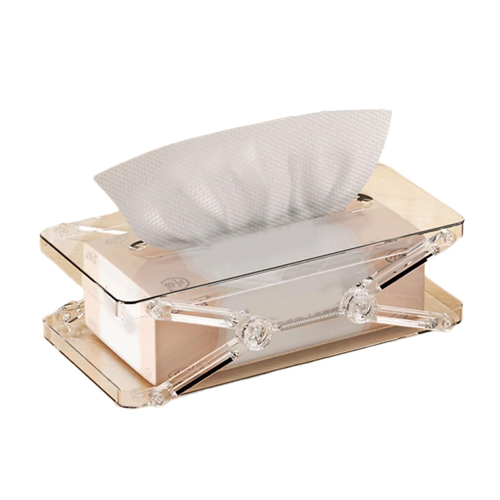 Buxuaaaa Loaded Tissue Dispenser Multipurpose Storage Container Space Saving for Countertop Cabinet Lift-up Tissue Box with Phone Remote Storage